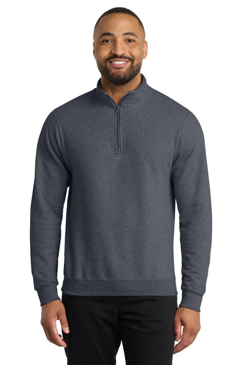 Port & Company Core Fleece 1/4-Zip Pullover Sweatshirt (PC78Q) - Heather Navy