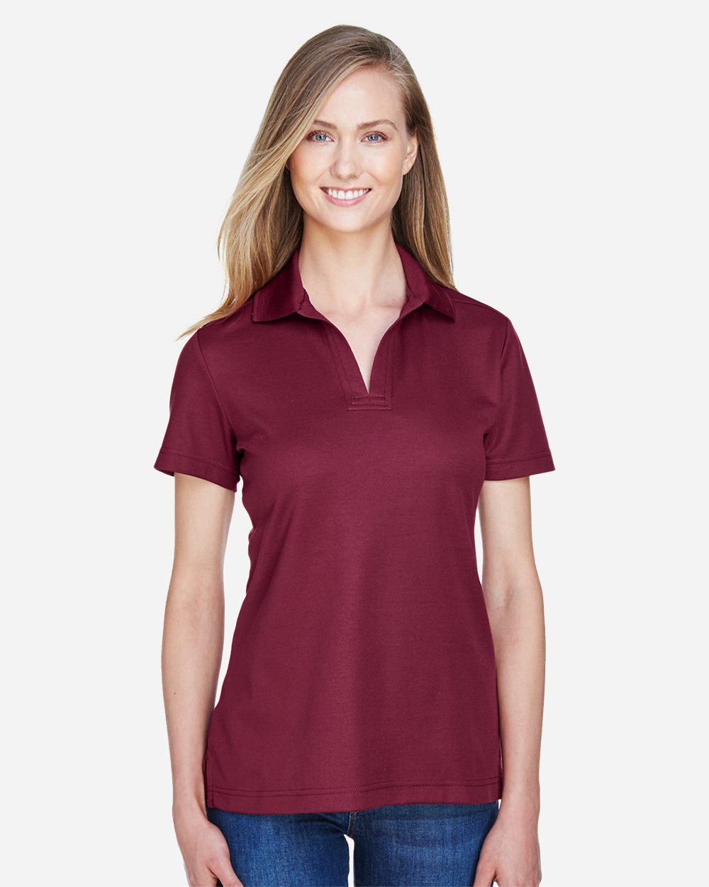 Devon & Jones Ladies CrownLux Polo on model