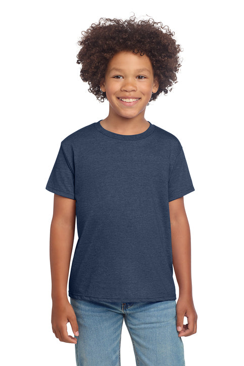 Gildan Youth Softstyle Tee (64000B) - Heather Navy
