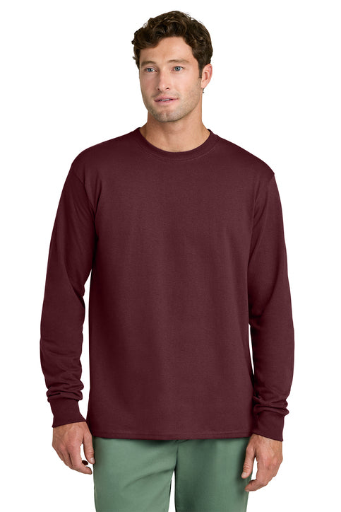 Port & Company Long Sleeve Core Cotton Tee (PC54LS) - Athletic Maroon