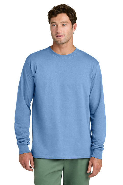 Port & Company Long Sleeve Core Cotton Tee (PC54LS) - Carolina Blue