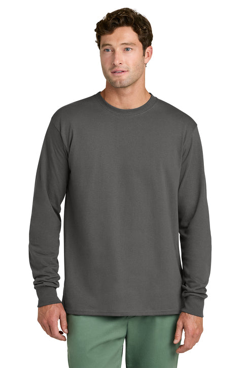 Port & Company Long Sleeve Core Cotton Tee (PC54LS) - Charcoal
