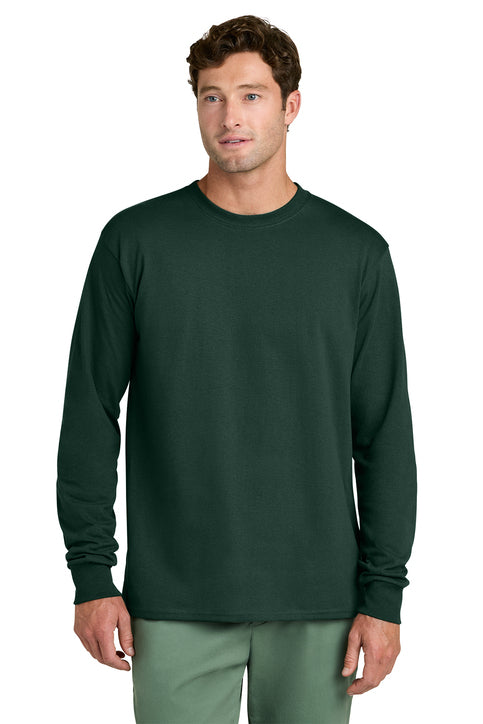 Port & Company Long Sleeve Core Cotton Tee (PC54LS) - Dark Green