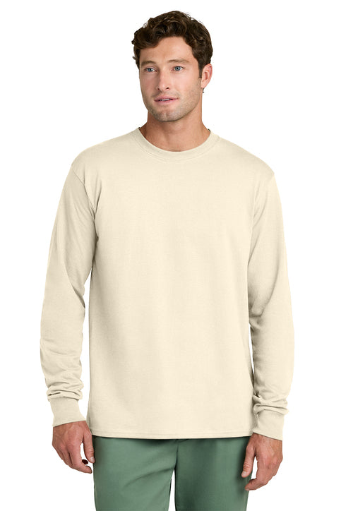 Port & Company Long Sleeve Core Cotton Tee (PC54LS) - Natural