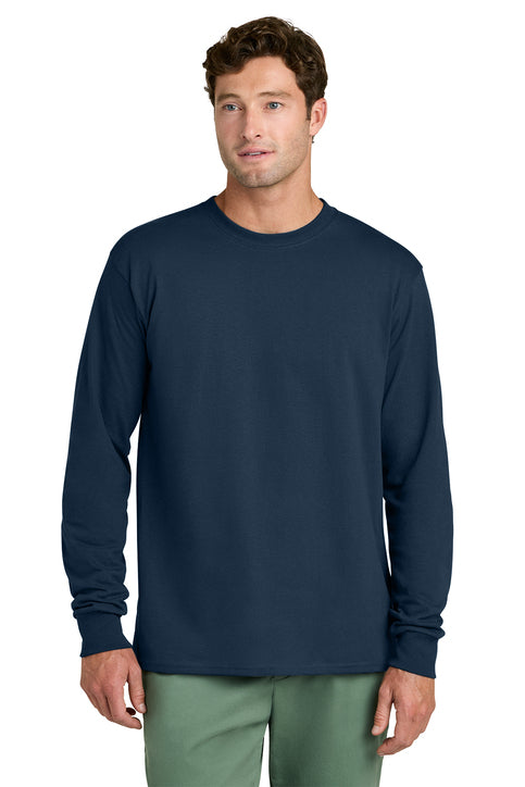 Port & Company Long Sleeve Core Cotton Tee (PC54LS) - Navy