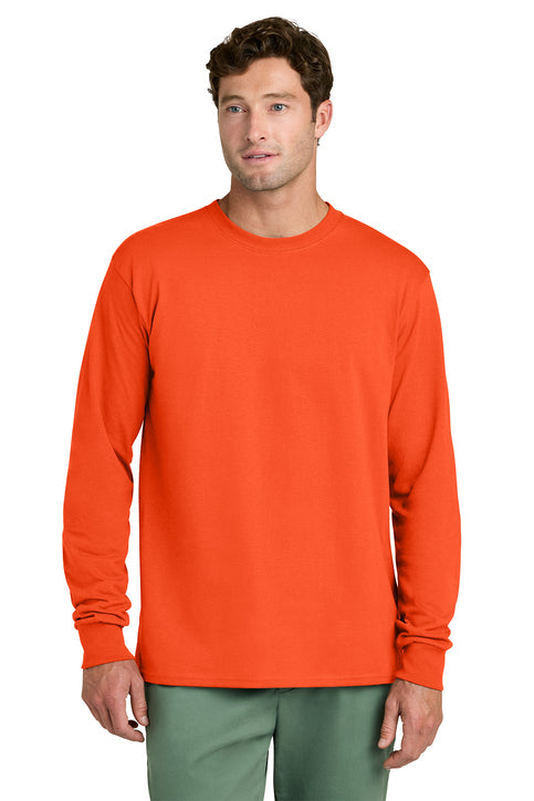 Port & Company Long Sleeve Core Cotton Tee (PC54LS) - Orange