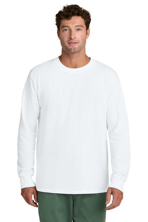 Port & Company Long Sleeve Core Cotton Tee (PC54LS) - White