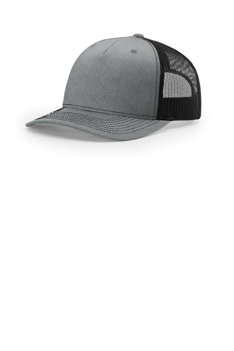 Richardson Five-Panel Trucker Cap (195) - Heather Grey/Black